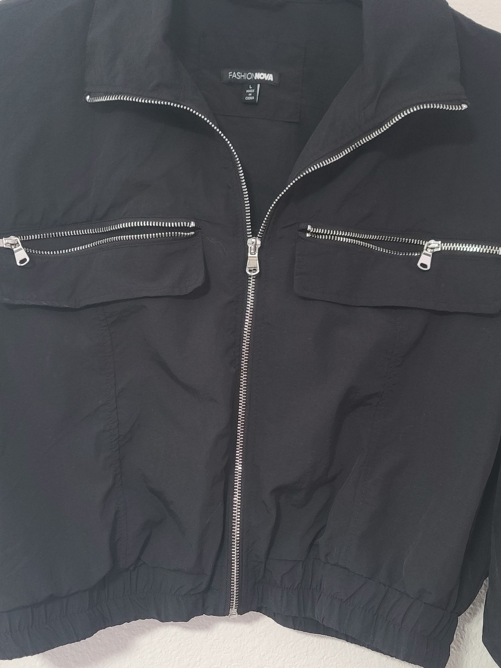 FASHION NOVA Black Zip-Front Cropped Jacket - Picture 2 of 11